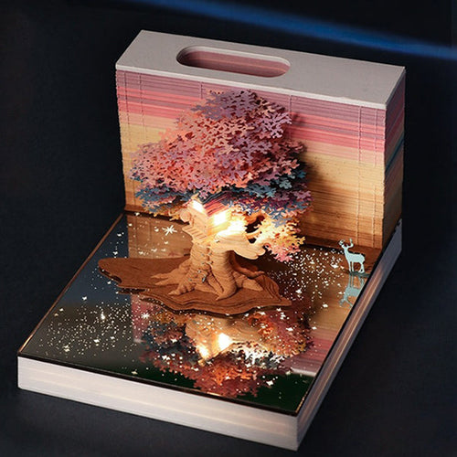 3D Floral Tree Note Paper Sculpture