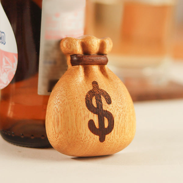 Wooden Lucky Bag Bottle Opener