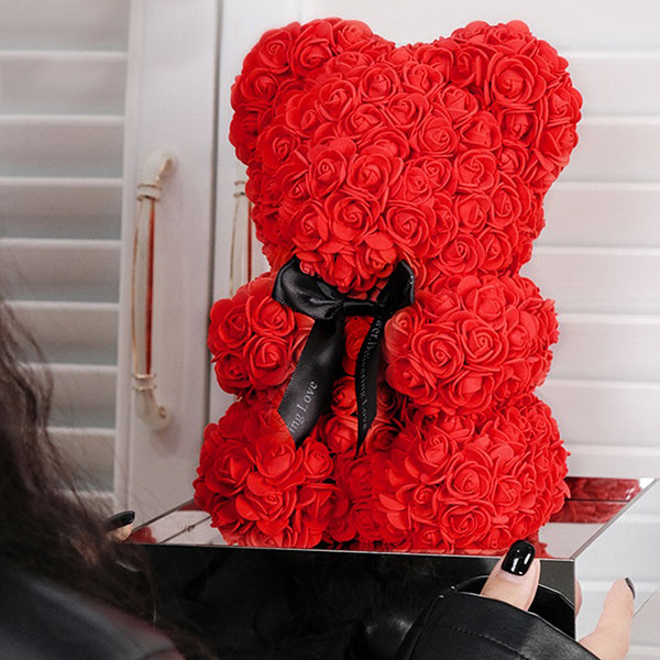 Rose Teddy Bear Figurine