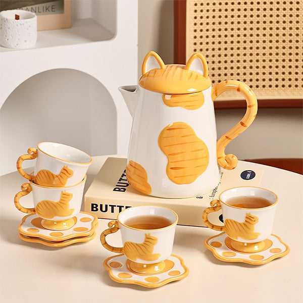 Cartoon Cat Ceramic Tea Set