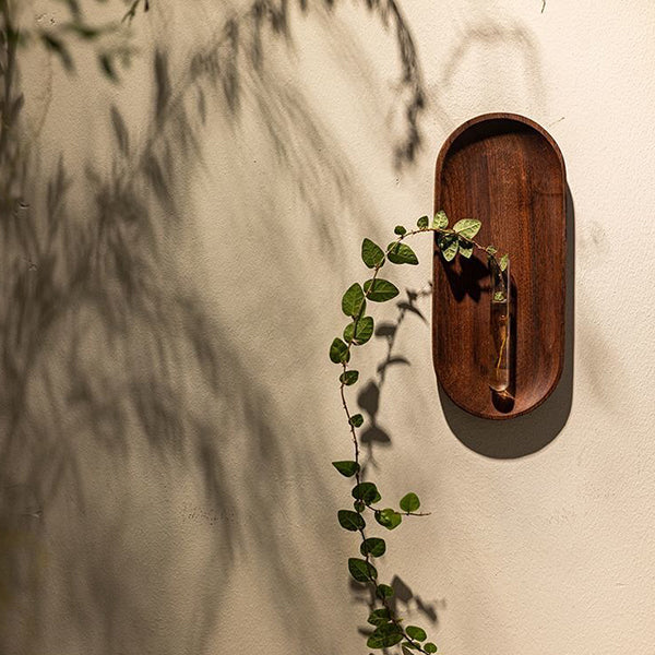 Wooden Wall-Mounted Test Tube Vase