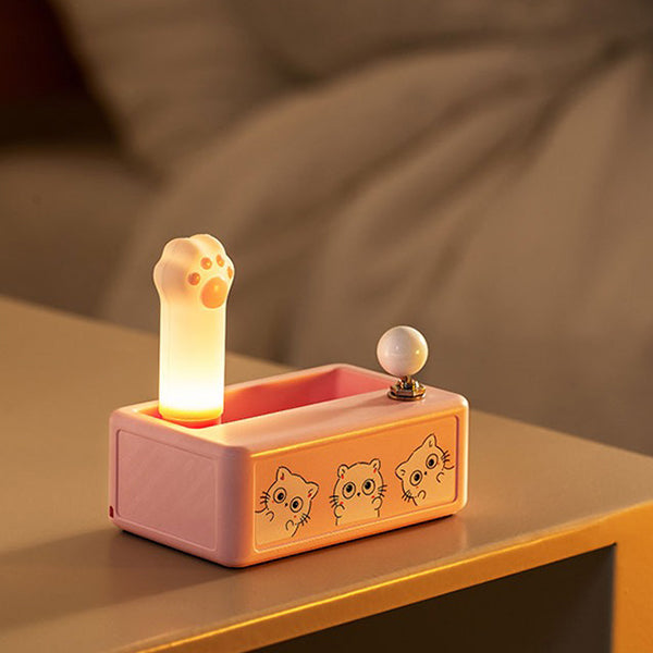 Cat Paw Stress Relief Night Light - Pop-Up Paw Design - USB Rechargeable - Soft Glow Mood Lamp - Cute Bedside Light