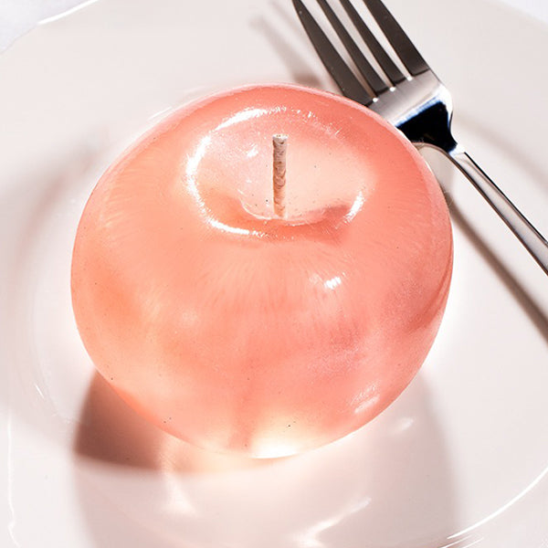 Christmas Apple Candle - Translucent Design - Festive Red Color - Holiday Decor - Gift Idea