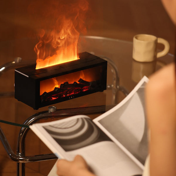 Flame Fireplace Humidifier - Essential Oil Diffuser - Remote Control - Cozy Atmosphere