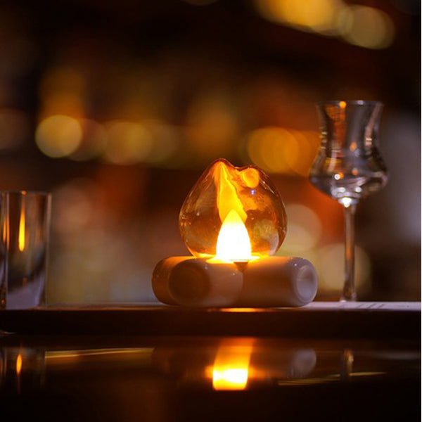 Mini Campfire Night Light - Rechargeable - Warm LED Glow - Cozy Decorative Lamp - Cream White - Cute Healing Decor