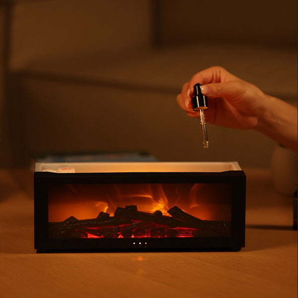 Flame Fireplace Humidifier - Essential Oil Diffuser - Remote Control - Cozy Atmosphere