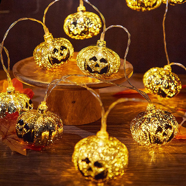 Pumpkin String Lights - Halloween and Party Décor - Set The Spooky Tone - Warm Light
