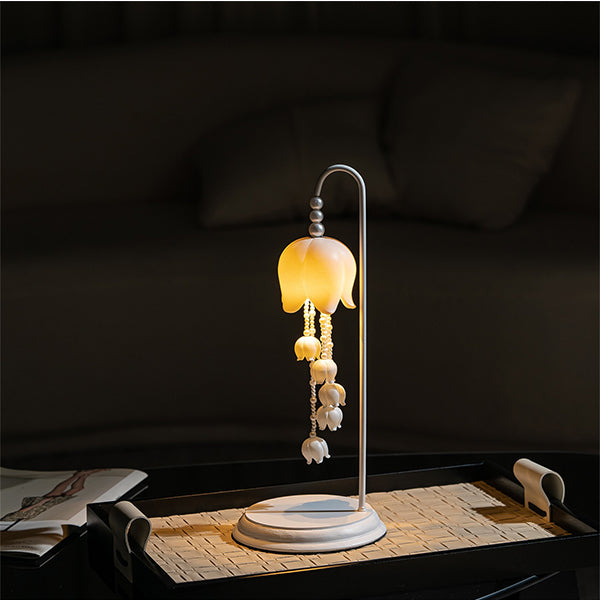 Lily of the Valley Wind Chime Lamp - Rechargeable Touch Light - 3-Level Dimming - Soft Night Glow