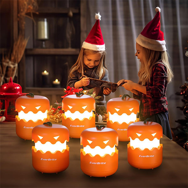 Halloween Pumpkin Lantern - Foldable Design with Hanging Cord - ABS Plastic