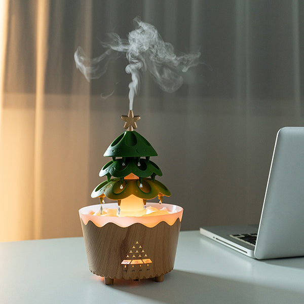 Christmas Tree Humidifier - Aromatherapy Compatible - Raindrop - LED Lights - Remote Control