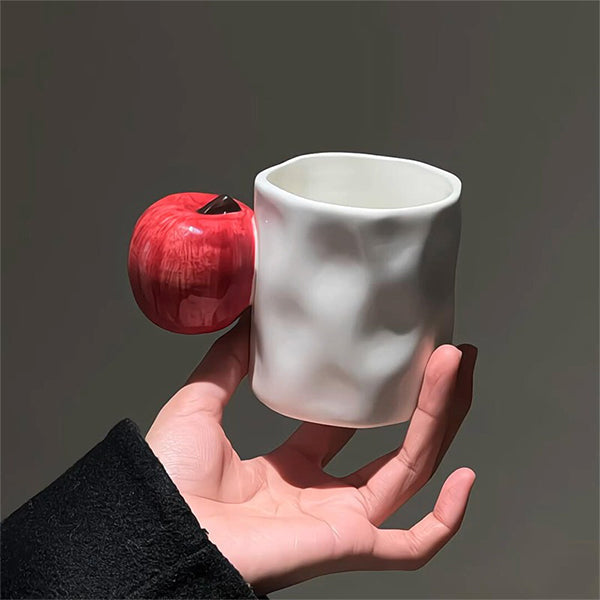 Fruit Handle Ceramic Mugs - Apple and Banana - High-Quality Ceramic - Festive Gift Idea