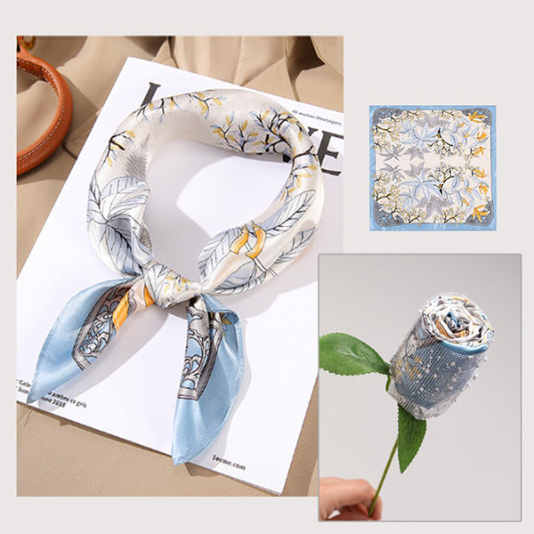 Silk Bouquet Gift Scarf - 100% Mulberry Silk - Elegant and Luxurious - Mother's Day Special