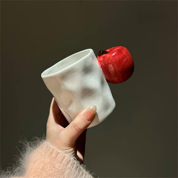 Fruit Handle Ceramic Mugs - Apple and Banana - High-Quality Ceramic - Festive Gift Idea