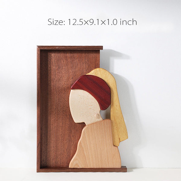 Wooden Art Decor - Handcrafted Solid Wood - Vintage Style - Iconic Masterpieces - Home & Office Display