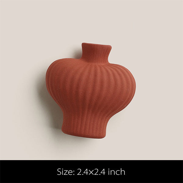 Matte Ceramic Mini Vase - Fridge Magnet - Home & Office Decor - Tiny Decorative Flower Holder