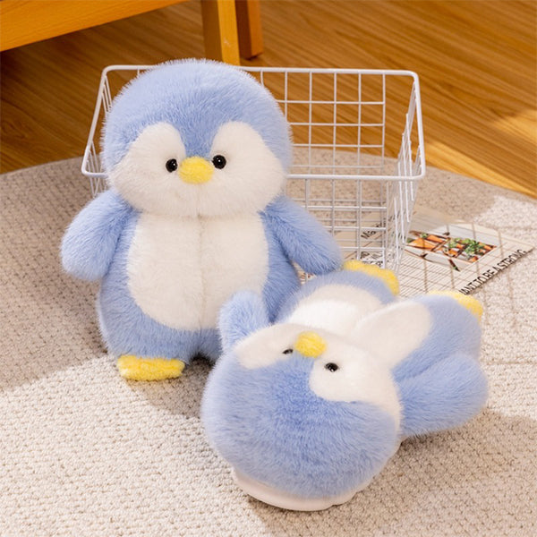 Penguin Plush Slippers - Cozy Winter Warmth - Pink - Black - Gray - Blue