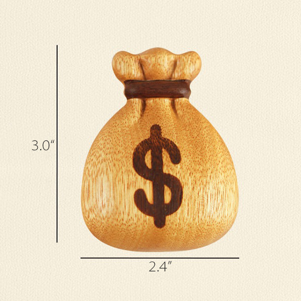 Wooden Lucky Bag Bottle Opener - Fridge Magnet - Cute Home Decor - Multi-Purpose - Unique Gift Idea