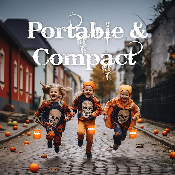 Halloween Pumpkin Lantern - Foldable Design with Hanging Cord - ABS Plastic