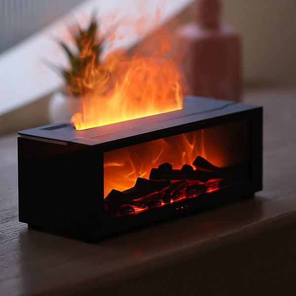 Flame Fireplace Humidifier - Essential Oil Diffuser - Remote Control - Cozy Atmosphere