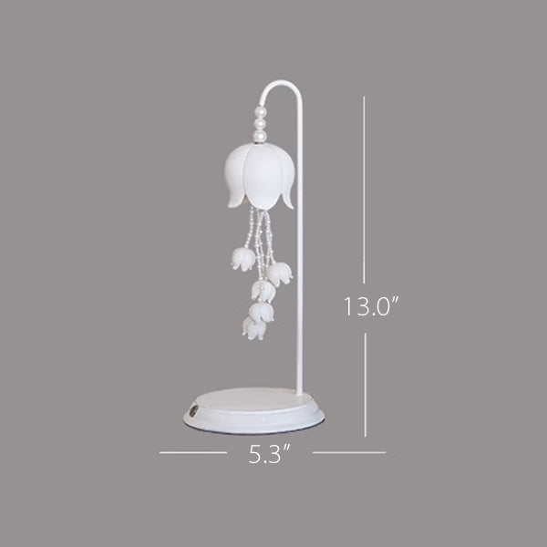 Lily of the Valley Wind Chime Lamp - Rechargeable Touch Light - 3-Level Dimming - Soft Night Glow