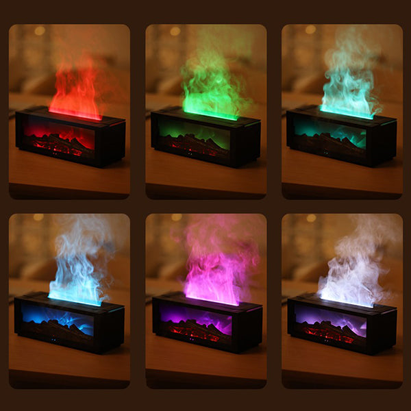 Flame Fireplace Humidifier - Essential Oil Diffuser - Remote Control - Cozy Atmosphere