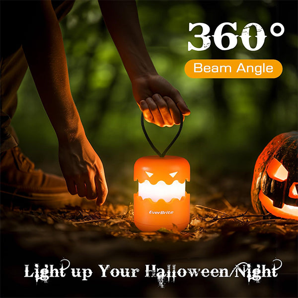 Halloween Pumpkin Lantern - Foldable Design with Hanging Cord - ABS Plastic
