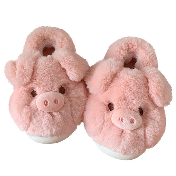 Pink Piggy Slippers - Warm & Cozy - Closed-Heel Design - Three Sizes Available - Perfect for Women