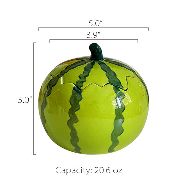 Ceramic Watermelon Bowl - With Lid - Creative and Cute - Perfect for Snacks and Dishes