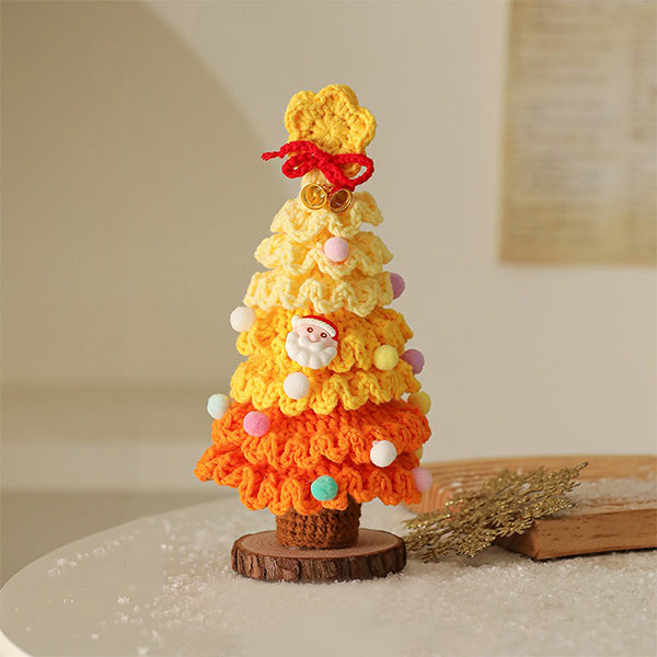 Star Christmas Tree - Yarn Crochet - Handmade Decoration - Purple - Green
