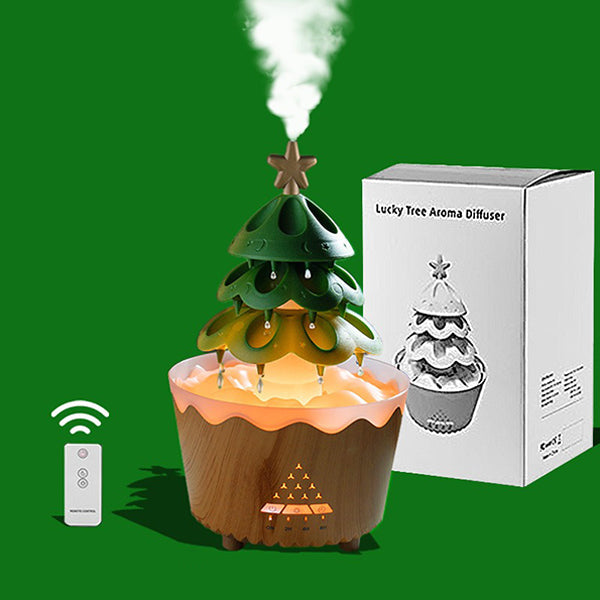 Christmas Tree Humidifier - Aromatherapy Compatible - Raindrop - LED Lights - Remote Control