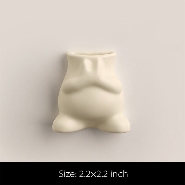 Cartoon Ceramic Mini Vase - Fridge Magnet - Cute Tiny Flower Holder - Decorative Ornament