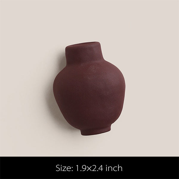 Matte Ceramic Mini Vase - Fridge Magnet - Home & Office Decor - Tiny Decorative Flower Holder
