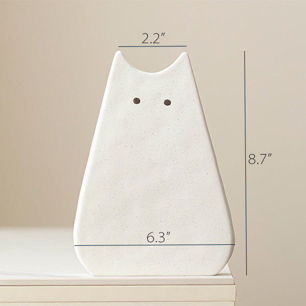 Cute Cat Ceramic Vase - Black White & Pink - Two Sizes - Hydroponic & Fresh Flowers - Decorative Home Accent