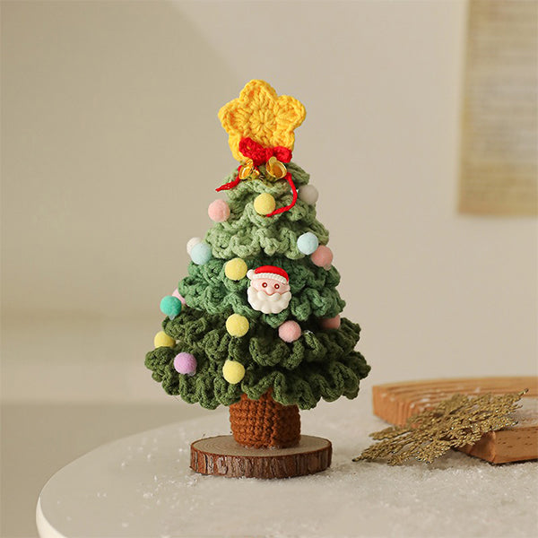 Star Christmas Tree - Yarn Crochet - Handmade Decoration - Purple - Green