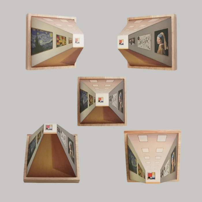 3D Illusion Art Nightlight - Wooden Frame - LED Glow - Mini Gallery Decor - 3 Styles Available